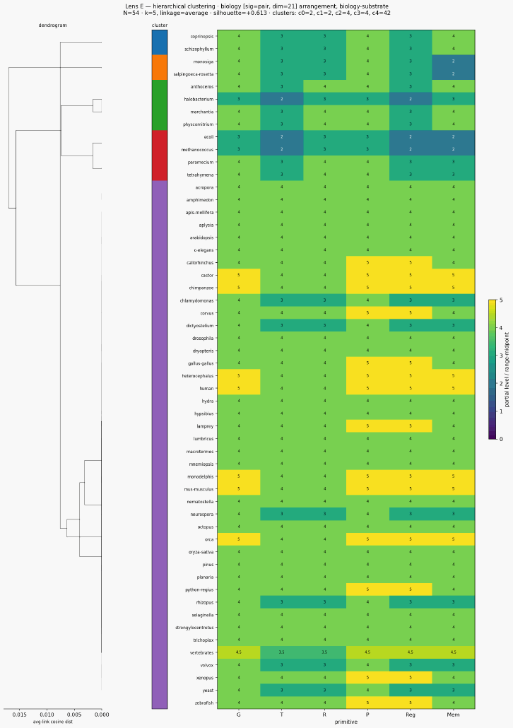 Cluster classical biology biology substrate hierarchical sigpair