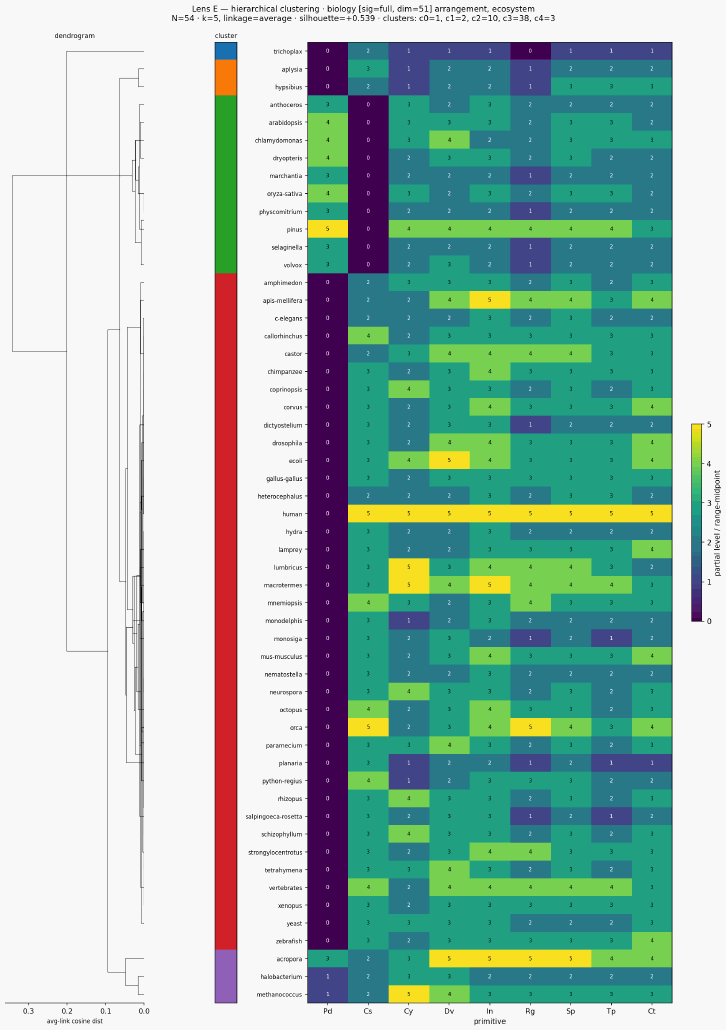 Cluster classical biology ecosystem hierarchical sigfull