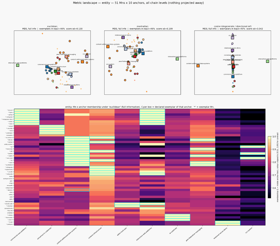Metric landscape entity