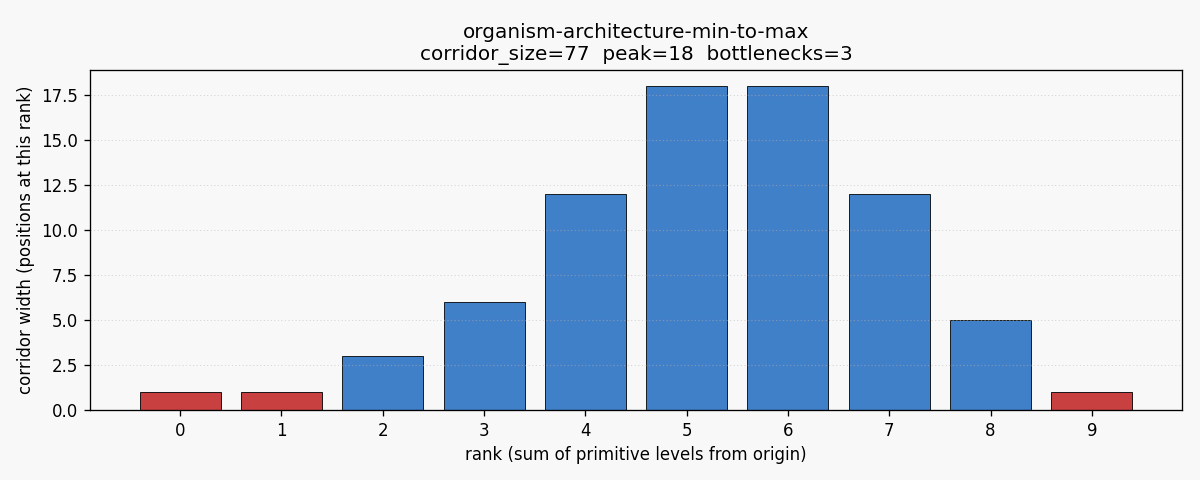 Organism architecture min to max corridor